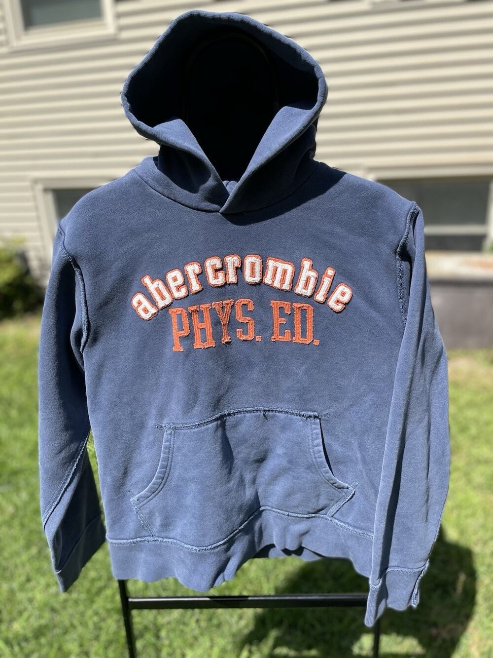 VTG Abercrombie & Fitch Hoodie Navy Blue Sz XS Y2K